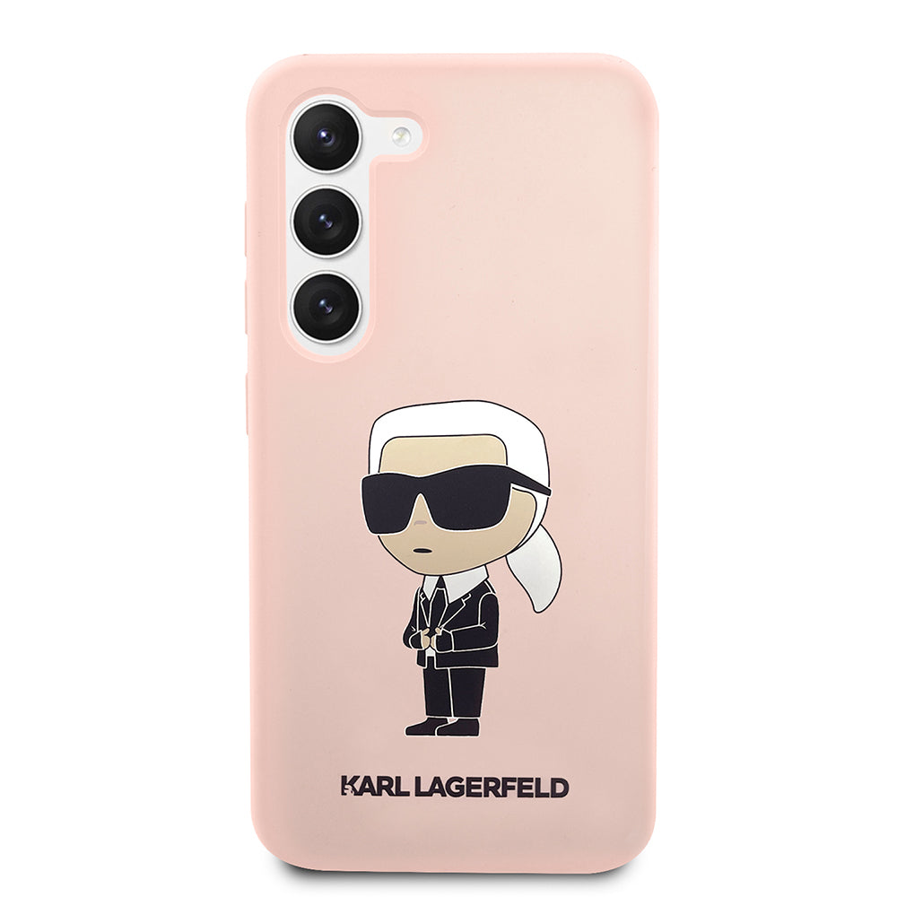 Fodral för Samsung Galaxy S23+ S916, Karl Lagerfeld, Silicone Ikonik Karl, Rosa