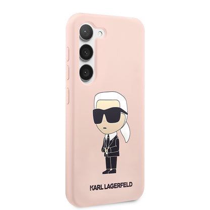 Fodral för Samsung Galaxy S23+ S916, Karl Lagerfeld, Silicone Ikonik Karl, Rosa
