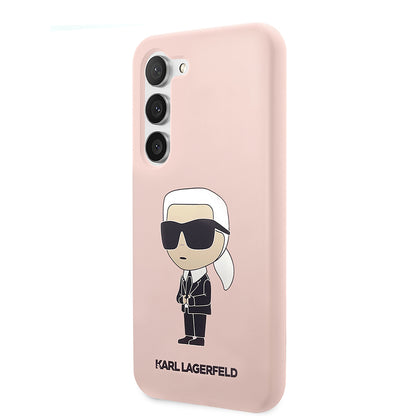 Fodral för Samsung Galaxy S23+ S916, Karl Lagerfeld, Silicone Ikonik Karl, Rosa
