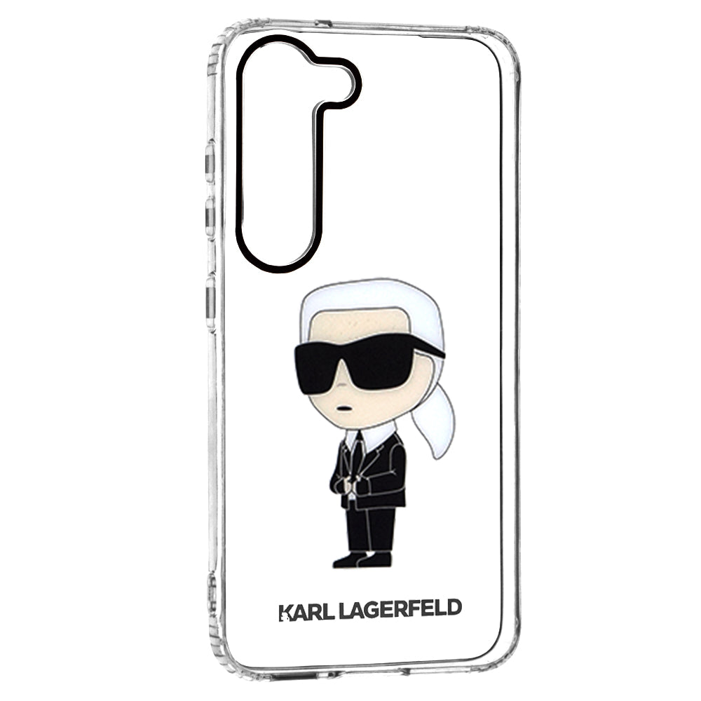 Skal för Samsung Galaxy S23 S911, Karl Lagerfeld, Ikonik Karl, Transparent