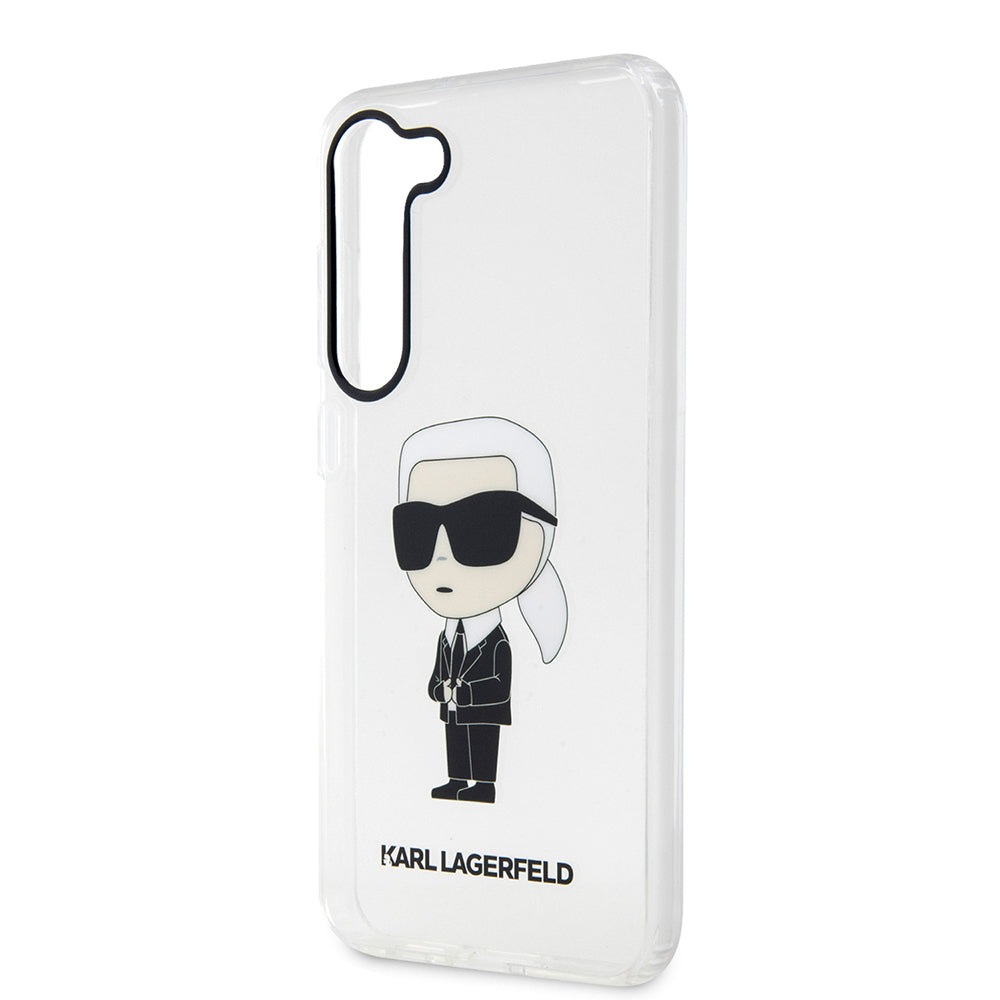 Skal för Samsung Galaxy S23 S911, Karl Lagerfeld, Ikonik Karl, Transparent