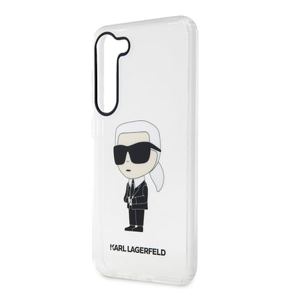 Skal för Samsung Galaxy S23 S911, Karl Lagerfeld, Ikonik Karl, Transparent