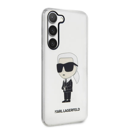 Skal för Samsung Galaxy S23 S911, Karl Lagerfeld, Ikonik Karl, Transparent
