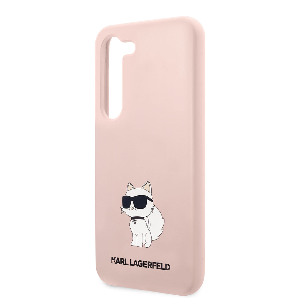 Fodral för Samsung Galaxy S23 S911, Karl Lagerfeld, Silicone Choupette, Rosa