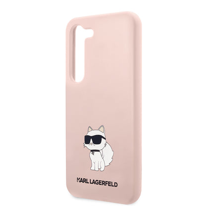 Fodral för Samsung Galaxy S23 S911, Karl Lagerfeld, Silicone Choupette, Rosa