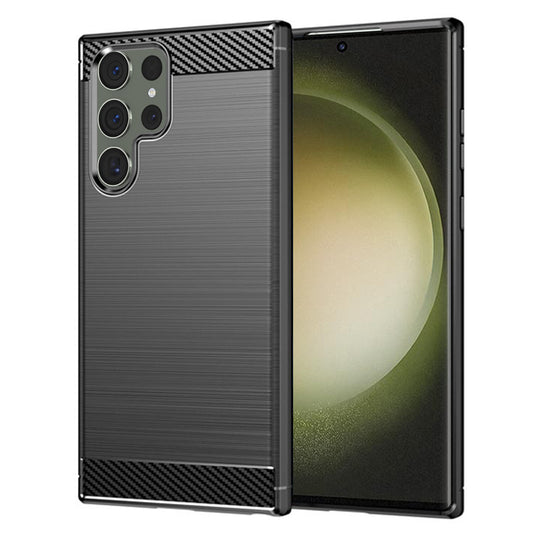 Fodral för Samsung Galaxy S23 Ultra S918, Techsuit, Kolfiber, Svart
