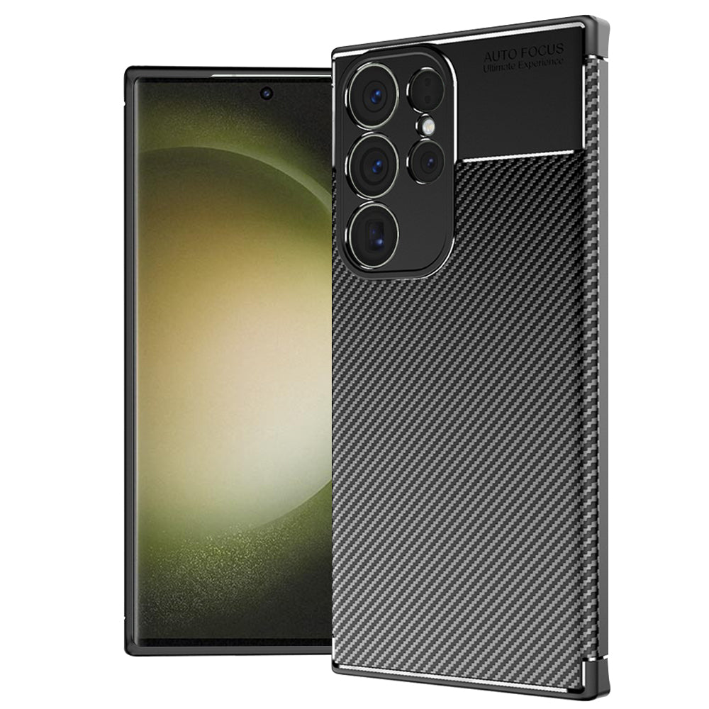 Fodral för Samsung Galaxy S23 Ultra S918, Techsuit, CarbonFiber, Svart