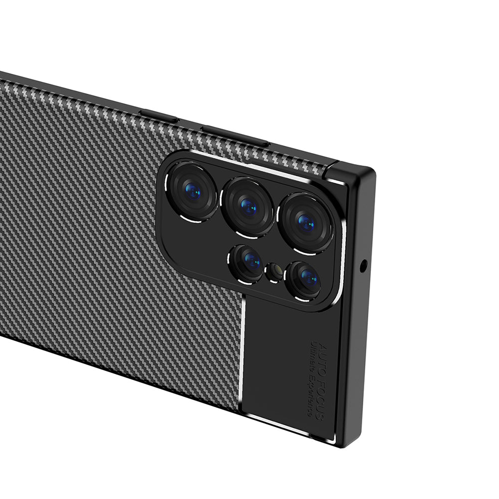 Fodral för Samsung Galaxy S23 Ultra S918, Techsuit, CarbonFiber, Svart