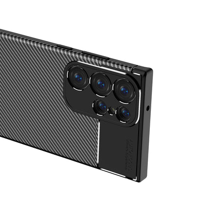 Fodral för Samsung Galaxy S23 Ultra S918, Techsuit, CarbonFiber, Svart