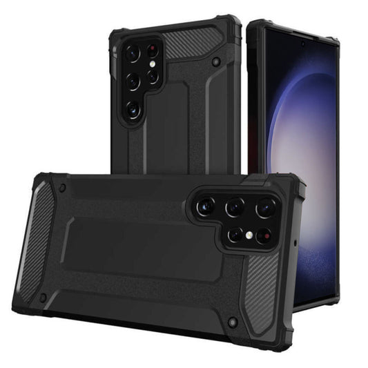 Fodral för Samsung Galaxy S23 Ultra S918, Techsuit, Hybrid Armor, Svart