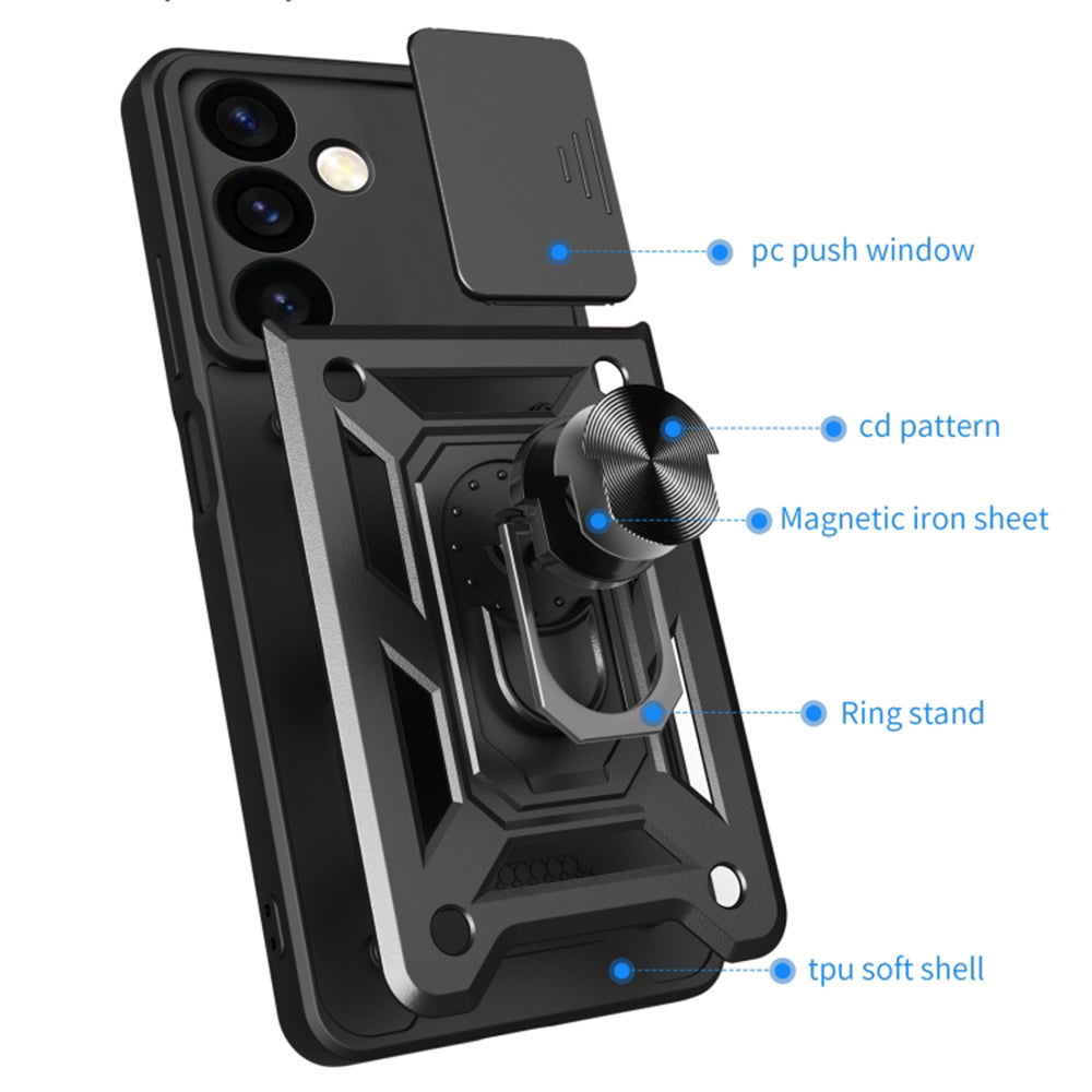 Fodral för Samsung Galaxy S24 FE S721, Techsuit, CamShield, Blå