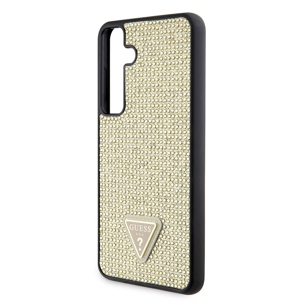 Fodral för Samsung Galaxy S24+ S926, Guess, Rhinestone Triangle Logo, Guld