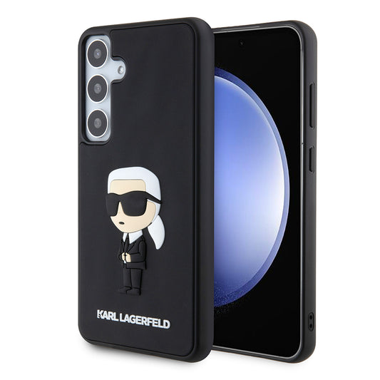 Skyddsfodral för Samsung Galaxy S24+ S926, Karl Lagerfeld, 3D Rubber Ikonik Karl, Svart