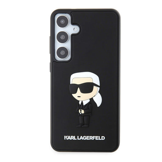 Skyddsfodral för Samsung Galaxy S24+ S926, Karl Lagerfeld, 3D Rubber Ikonik Karl, Svart
