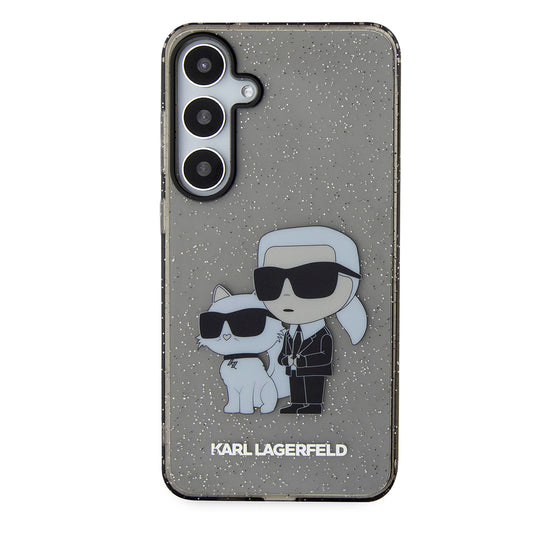 Fodral för Samsung Galaxy S24+ S926, Karl Lagerfeld, Glitter Karl & Choupette, Blå