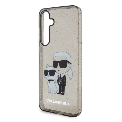 Fodral för Samsung Galaxy S24+ S926, Karl Lagerfeld, Glitter Karl & Choupette, Blå