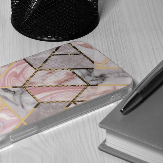 Fodral för Samsung Galaxy S24+ S926, Techsuit, Marble, Rosa