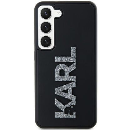 Fodral för Samsung Galaxy S24 S921, Karl Lagerfeld, 3D Rubber Glitter Logo, Svart
