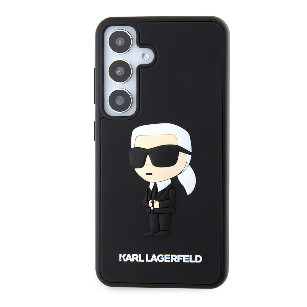 Skyddsfodral för Samsung Galaxy S24 S921, Karl Lagerfeld, 3D Rubber Ikonik Karl, Svart