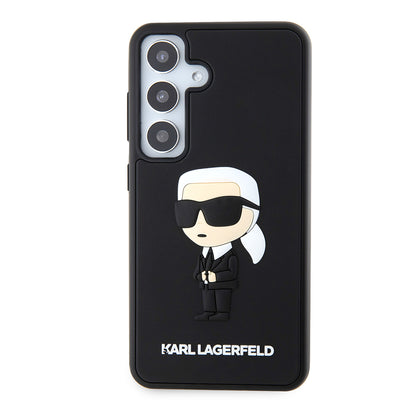 Skyddsfodral för Samsung Galaxy S24 S921, Karl Lagerfeld, 3D Rubber Ikonik Karl, Svart