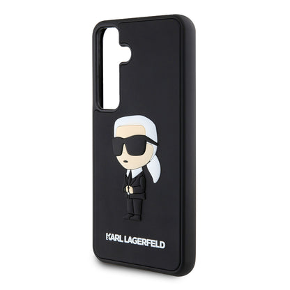 Skyddsfodral för Samsung Galaxy S24 S921, Karl Lagerfeld, 3D Rubber Ikonik Karl, Svart