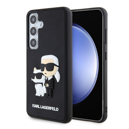 Fodral för Samsung Galaxy S24 S921, Karl Lagerfeld, 3D Rubber Karl & Choupette, Svart