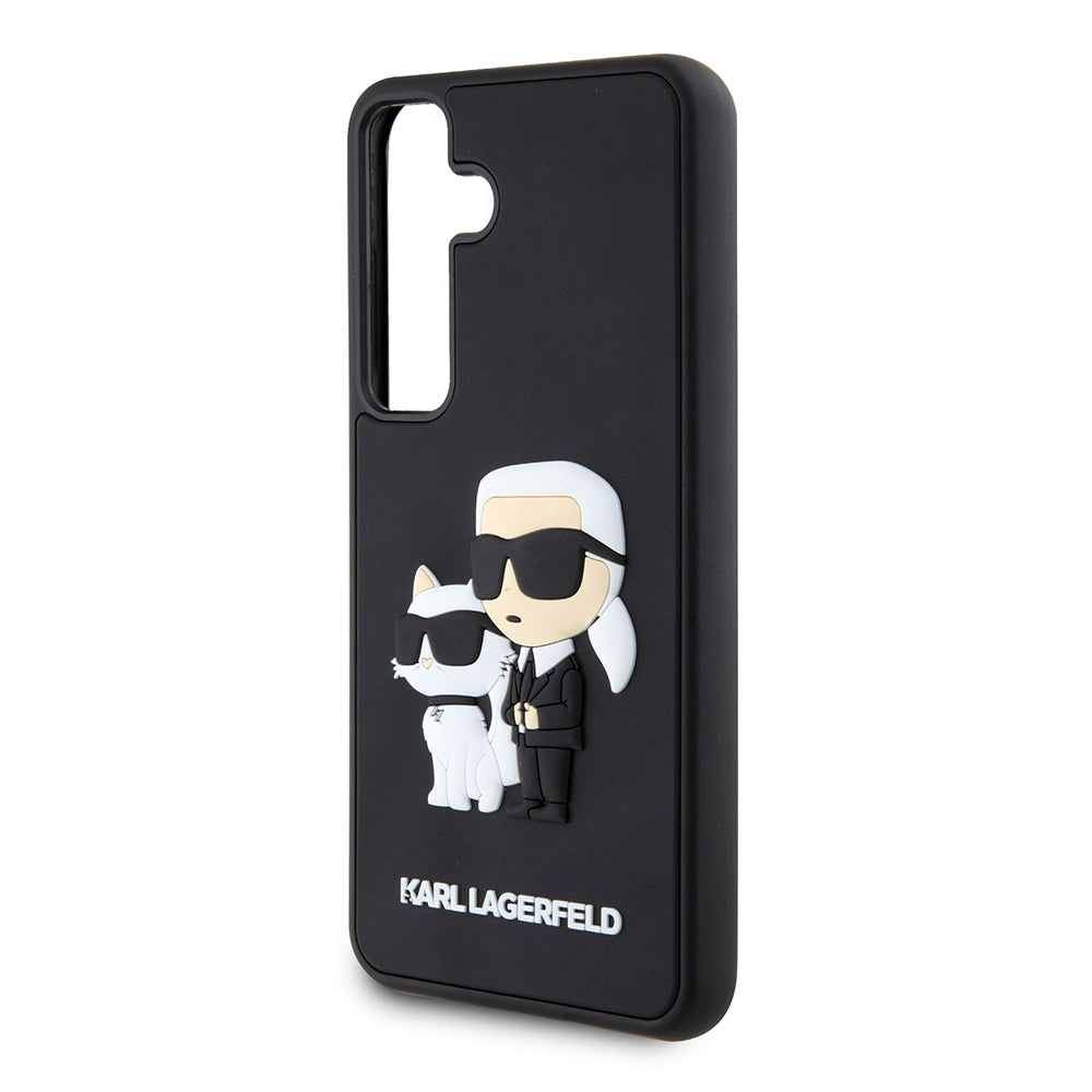 Fodral för Samsung Galaxy S24 S921, Karl Lagerfeld, 3D Rubber Karl & Choupette, Svart