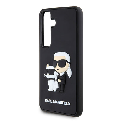 Fodral för Samsung Galaxy S24 S921, Karl Lagerfeld, 3D Rubber Karl & Choupette, Svart