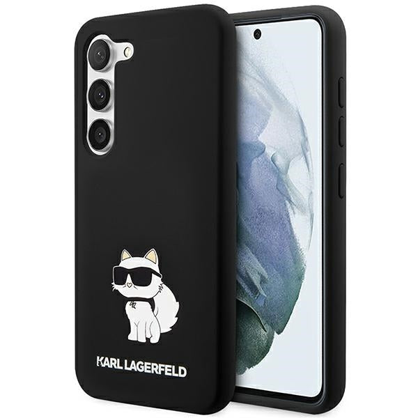 Fodral för Samsung Galaxy S24 S921, Karl Lagerfeld, Silicone Choupette NFT, Svart