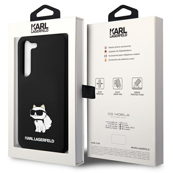 Fodral för Samsung Galaxy S24 S921, Karl Lagerfeld, Silicone Choupette NFT, Svart