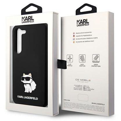Fodral för Samsung Galaxy S24 S921, Karl Lagerfeld, Silicone Choupette NFT, Svart
