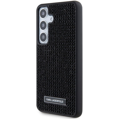 Fodral för Samsung Galaxy S24 S921, Karl Lagerfeld, Rhinestone Metal Plate, Svart