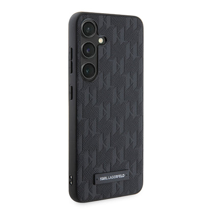 Fodral för Samsung Galaxy S24 S921, Karl Lagerfeld, Saffiano Mono Metal Logo, Svart