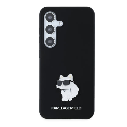 Fodral för Samsung Galaxy S24 S921, Karl Lagerfeld, Silicone Choupette, Svart