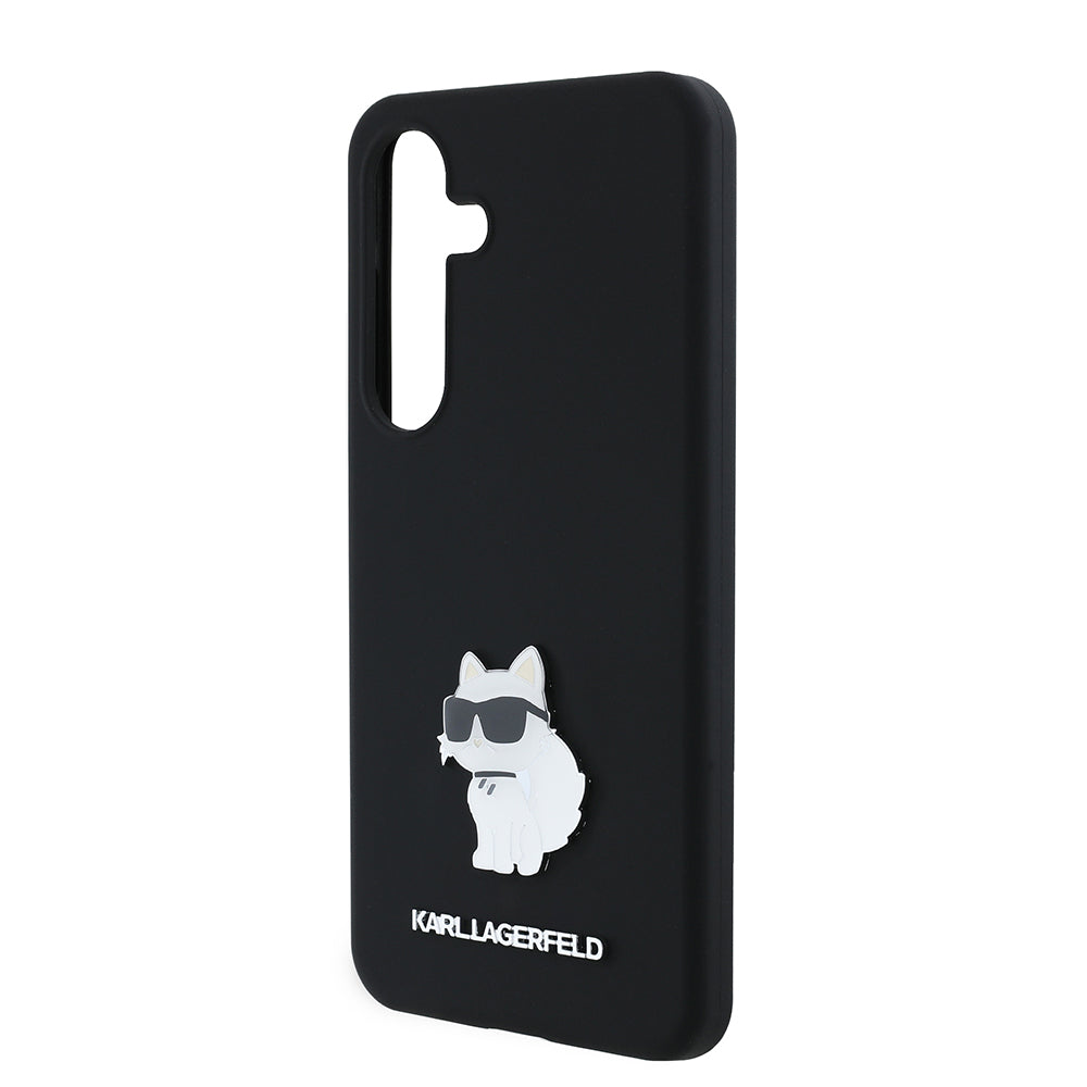 Fodral för Samsung Galaxy S24 S921, Karl Lagerfeld, Silicone Choupette, Svart