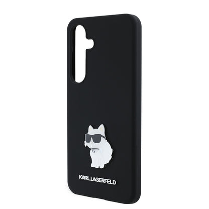 Fodral för Samsung Galaxy S24 S921, Karl Lagerfeld, Silicone Choupette, Svart