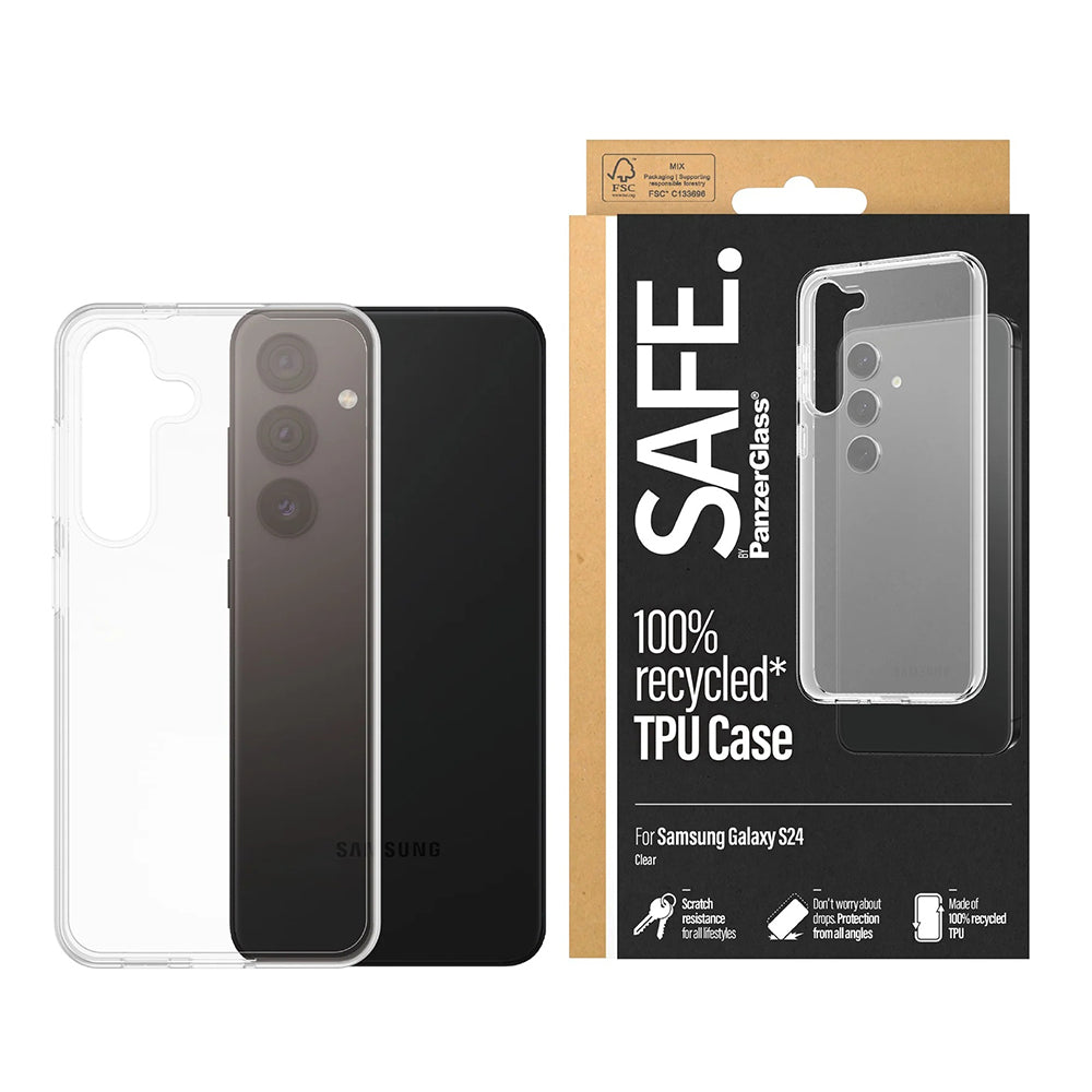 Skyddsfodral för Samsung Galaxy S24 S921, PanzerGlass, Safe., Transparent