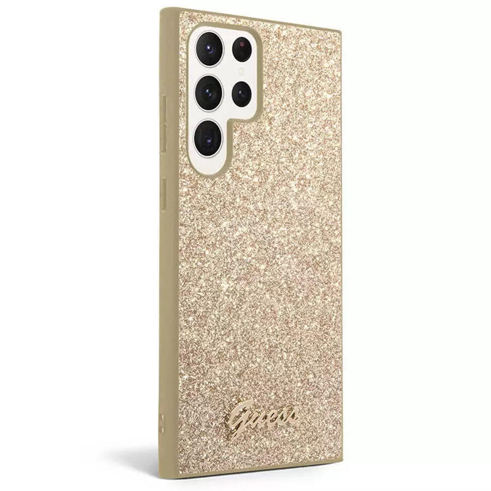 Case for Samsung Galaxy S24 Ultra S928, Guess, Glitter Script, Gold