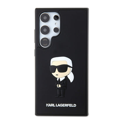 Fodral för Samsung Galaxy S24 Ultra S928, Karl Lagerfeld, 3D Rubber Ikonik Karl, Svart
