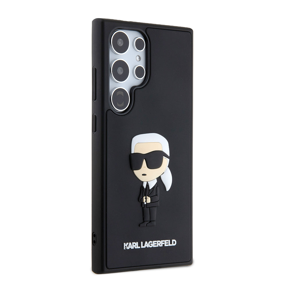 Fodral för Samsung Galaxy S24 Ultra S928, Karl Lagerfeld, 3D Rubber Ikonik Karl, Svart