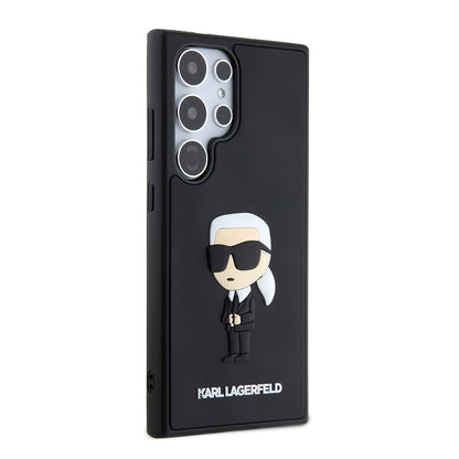 Fodral för Samsung Galaxy S24 Ultra S928, Karl Lagerfeld, 3D Rubber Ikonik Karl, Svart