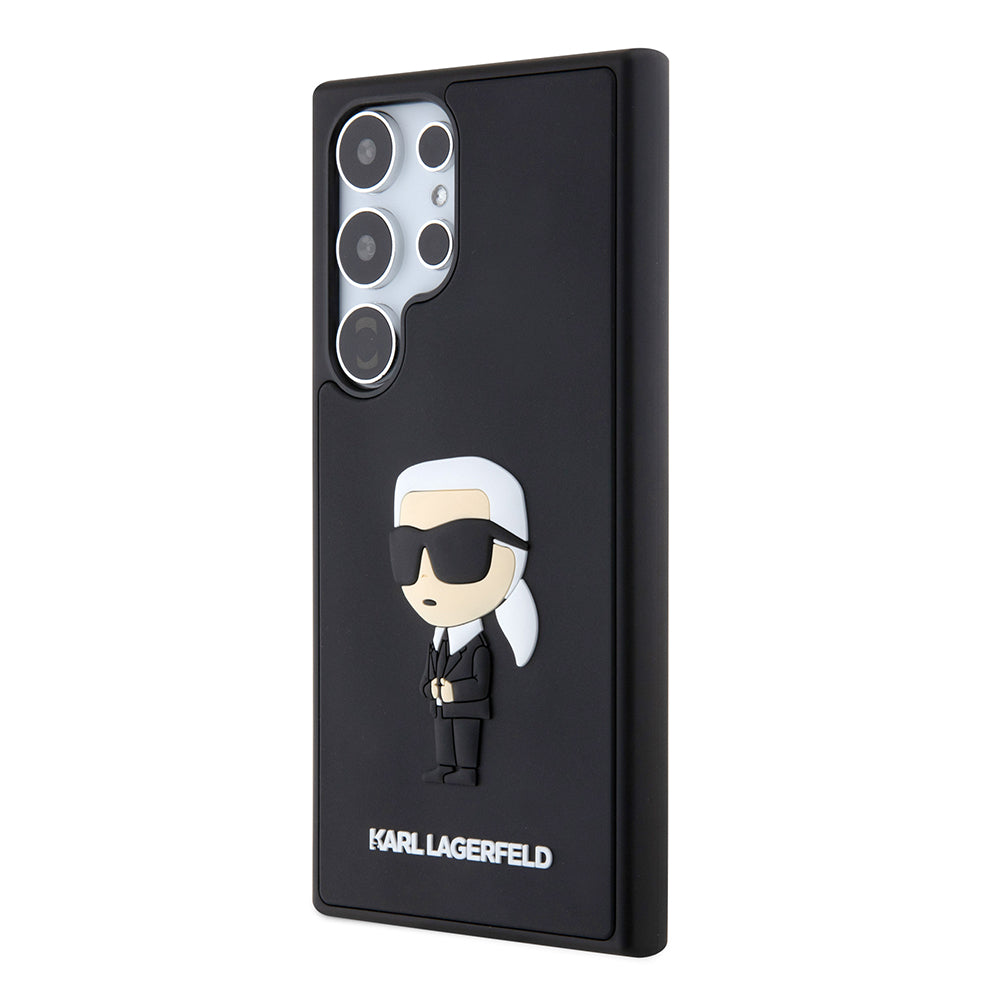 Fodral för Samsung Galaxy S24 Ultra S928, Karl Lagerfeld, 3D Rubber Ikonik Karl, Svart