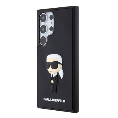 Fodral för Samsung Galaxy S24 Ultra S928, Karl Lagerfeld, 3D Rubber Ikonik Karl, Svart