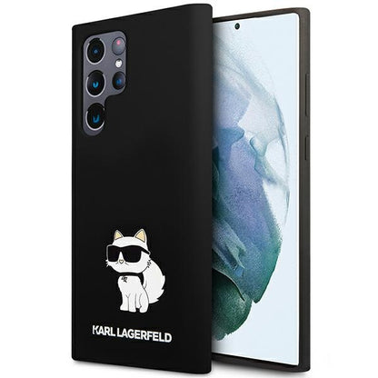 Skyddsfodral för Samsung Galaxy S24 Ultra S928, Karl Lagerfeld, Silicone Choupette NFT, Svart