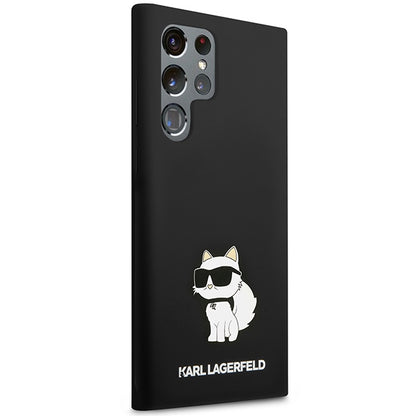 Skyddsfodral för Samsung Galaxy S24 Ultra S928, Karl Lagerfeld, Silicone Choupette NFT, Svart