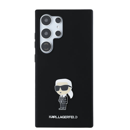 Skyddsfodral för Samsung Galaxy S24 Ultra S928, Karl Lagerfeld, Silicone Ikonik Karl, Svart