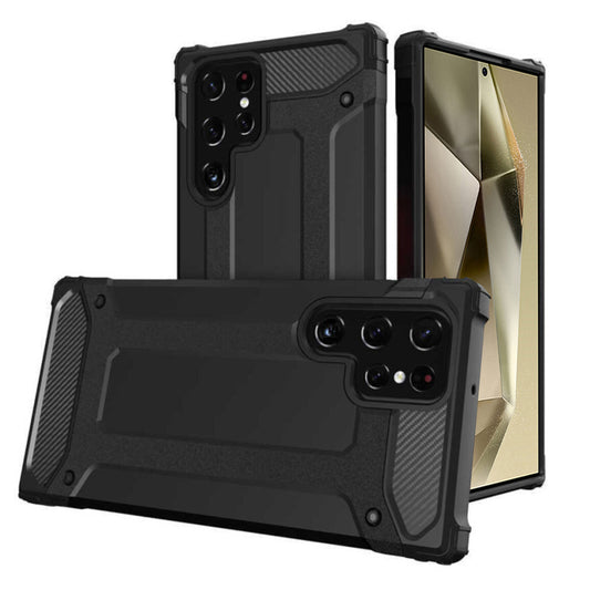 Fodral för Samsung Galaxy S24 Ultra S928, Techsuit, Hybrid Armor, Svart