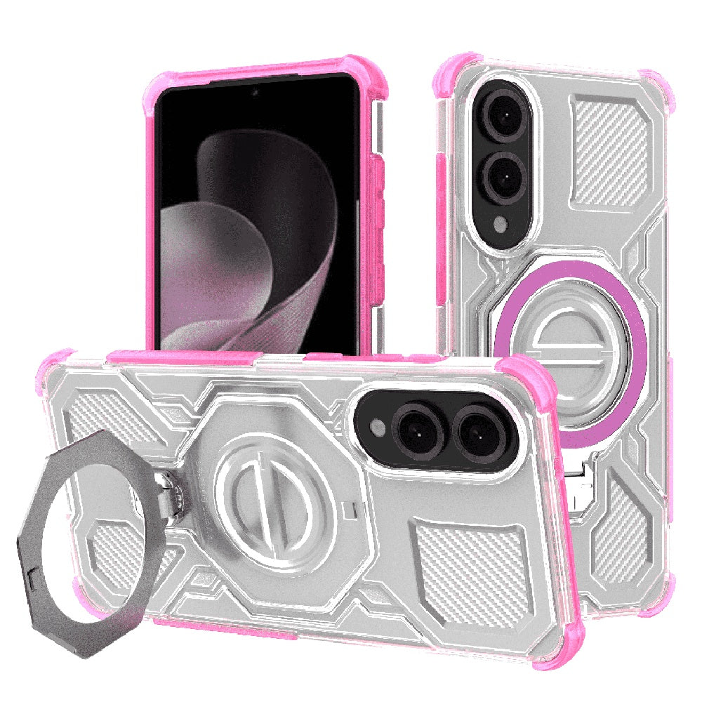 Fodral för Samsung Galaxy S25 Edge S937, Techsuit, Carbon Shield Pro, Rosa