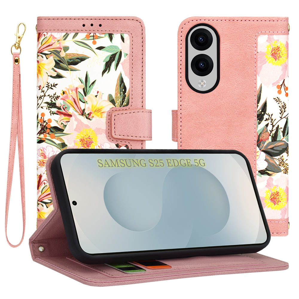 Fodral för Samsung Galaxy S25 Edge S937, Techsuit, FlipCraft, Rosa