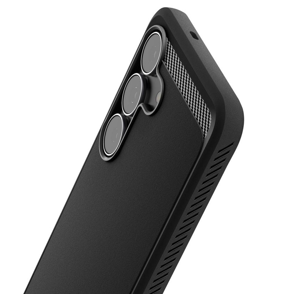 Skyddsfodral för Samsung Galaxy S25 FE, Spigen, Rugged Armor, Mattsvart ACS10025